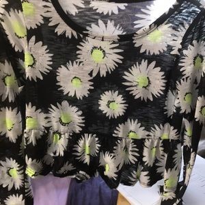 A long sleeved shirt with flowers